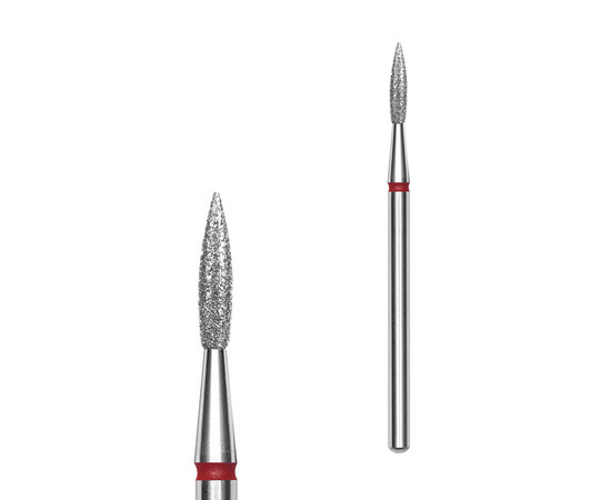 Изображение 2 Фреза алмазная Staleks Pro EXPERT пламя острое красное, диаметр 2.3 мм / рабочая часть 8 мм (FA11R023/8)