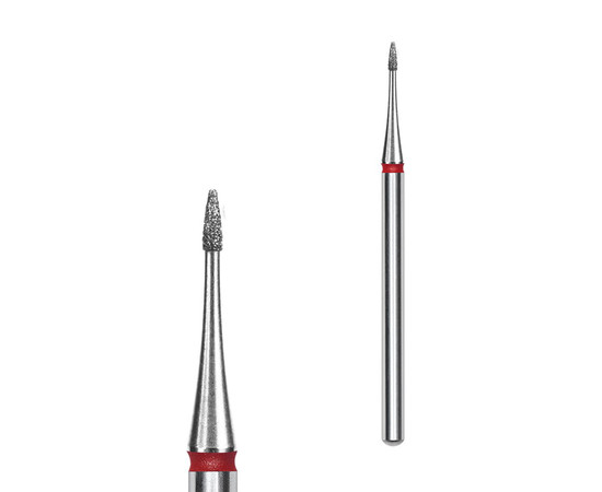 Зображення 2 Фреза алмазна Staleks Pro EXPERT полум'я mini червона, діаметр 1 мм / робоча частина 3 мм (FA12R010/3)