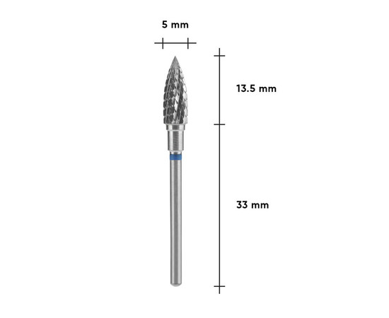 Изображение 3 Фреза твердосплавная Staleks Pro EXPERT пламя синяя, диаметр 5 мм/рабочая часть 13.5 мм (FT10B050/13.5)