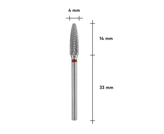 Зображення 3 Фреза твердосплавна Staleks Pro EXPERT кукурудза червона, діаметр 4 мм / робоча частина 14 мм (FT90R040/14)
