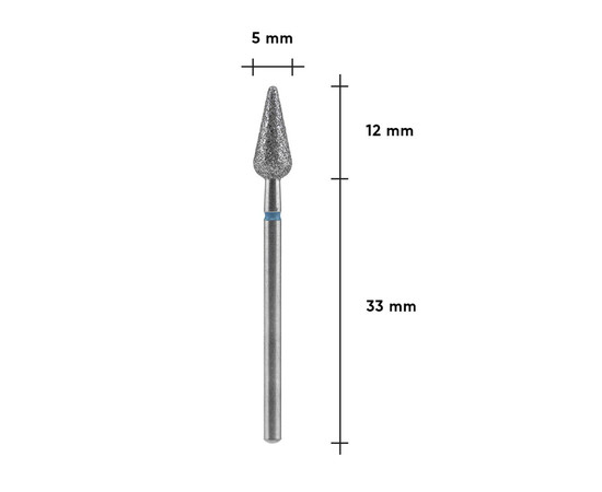 Зображення 3 Фреза алмазна Staleks Pro EXPERT груша гостра червона, діаметр 5 мм / робоча частина 12 мм (FA100B050/12)