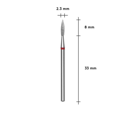 Изображение 3 Фреза алмазная Staleks Pro EXPERT пламя острое красное, диаметр 2.3 мм / рабочая часть 8 мм (FA11R023/8)