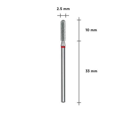 Изображение 3 Фреза алмазная Staleks Pro EXPERT цилиндр закругленный красная, диаметр 2.5 мм/рабочая часть 10 мм (FA30R025/10)