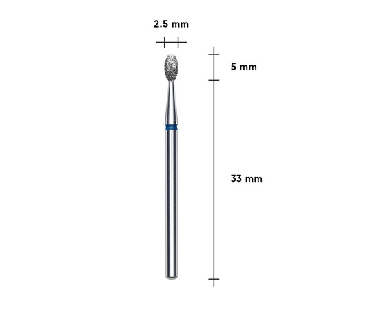 Зображення 3 Фреза алмазна Staleks Pro EXPERT олива синя, діаметр 2.5 мм / робоча частина 5 мм (FA130B025/5)