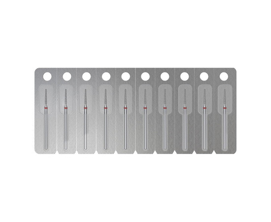 Зображення 4 Фреза алмазна Staleks Pro EXPERT усічений конус червона, діаметр 1.6 мм / робоча частина 10 мм (FA70R016/10)