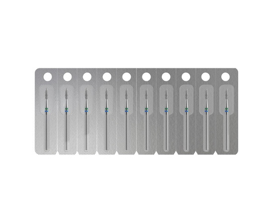 Зображення 4 Фреза алмазна Staleks Pro EXPERT DUO полум'я синьо-зелена, діаметр 2.1 мм / робоча частина 8 мм (FA11BG021/8)