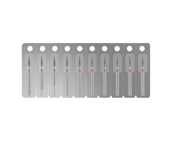 Зображення 4 Фреза алмазна Staleks Pro EXPERT груша гостра червона, діаметр 4 мм / робоча частина 12 мм (FA100R040/12)