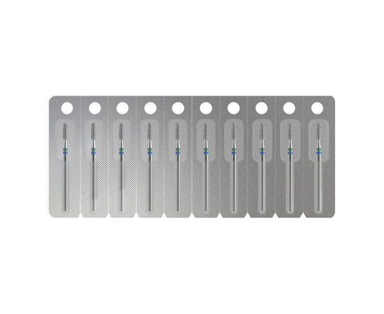 Зображення 4 Фреза алмазна Staleks Pro EXPERT DUO конус синьо-зелена, діаметр 2.5 мм / робоча частина 8 мм (FA70BG025/8)