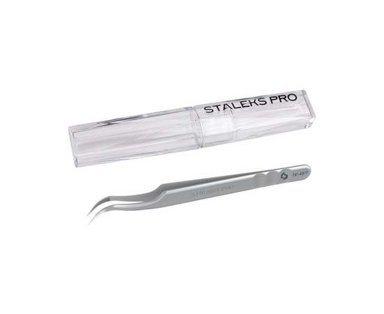 Изображение 4 Пинцет профессиональный для ресниц Staleks Pro EXPERT 45 TYPE 1 изогнутый (TE-45/1)