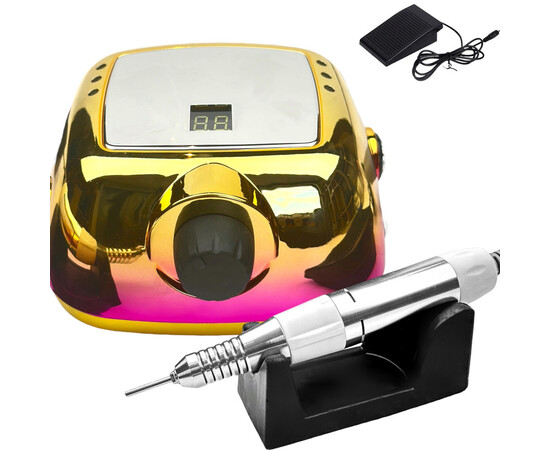 Изображение 2 Профессиональный фрезер 206А Chrom на 65 Вт. - 35000 об./мин. для маникюра и педикюра Золото с розовым