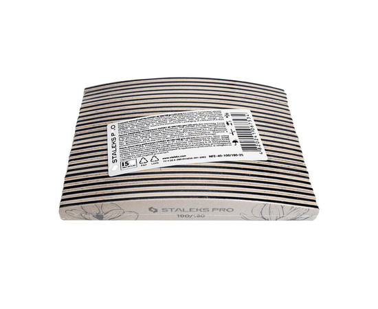 Изображение 5 Пилка для ногтей минеральная Staleks Pro EXPERT 40 полумесяц 100/180 грит, 25 шт