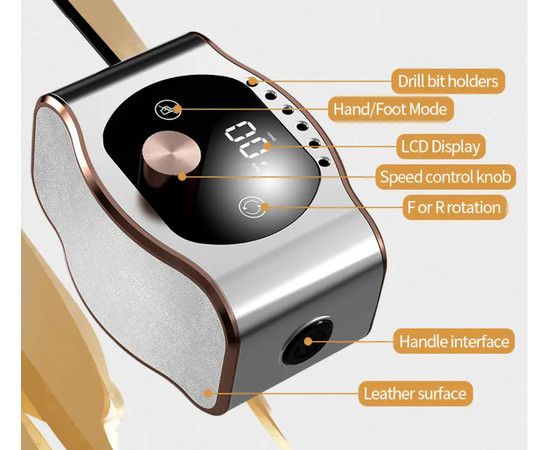 Изображение 4 Фрезер BQ-104 для маникюра и педикюра (+набор насадок в комплекте), - на 50 Вт. и 35 000 об./мин.