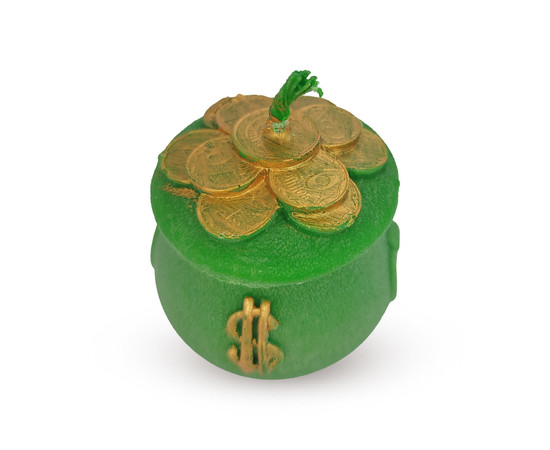 Зображення 2 Свічка із бджолиного воску "Грошовий Казанок" 6.5x6.5 см