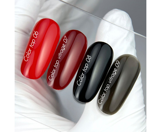 Зображення 7 Nails of the Day Color top Vitrage 07 – глибокий напівпрозорий бордовий вітражний топ, 10 мл, Об'єм (мл, г): 10, Колір: 07