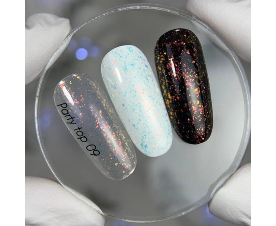 Зображення 2 Nails of the Day Party top 09 – топ з голографічною слюдою, 10 мл, Об'єм (мл, г): 10, Колір: 09