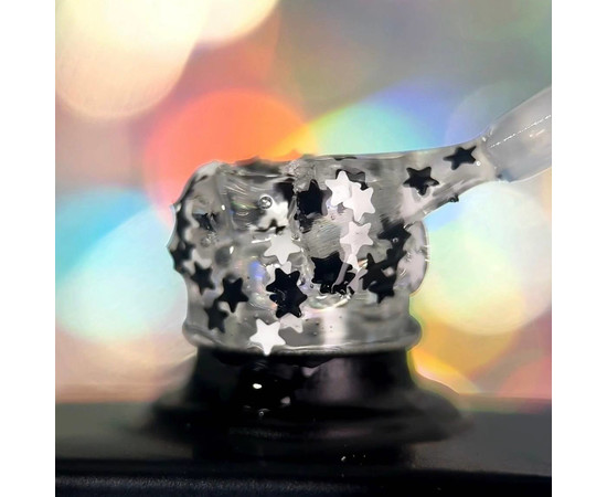 Зображення 3 Nails of the Day Party top 05 – топ з чорно-білими зірочками в одному флаконі, 10 мл, Об'єм (мл, г): 10, Колір: 05