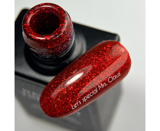 Зображення 2 Nails of the Day Let’s special Mrs. Claus – насичено-червоний із дрібним шимером гель–лак для нігтів, що перекриває в один шар, 10 мл, Об'єм (мл, г): 10, Колір: Mrs. Claus