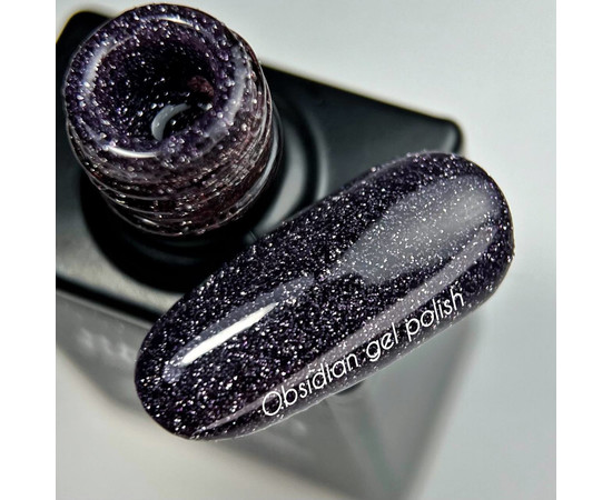Зображення 2 Nails of the Night Obsidian gel polish – графітово фіолетовий світловідбиваючий гель–лак для нігтів, 10 мл