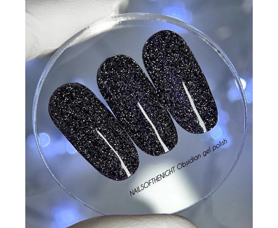 Зображення 3 Nails of the Night Obsidian gel polish – графітово фіолетовий світловідбиваючий гель–лак для нігтів, 10 мл