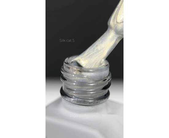 Изображение 2 Гель-лак Saga Silk Cat №05 (золотистый перламутровый), 10 мл, Объем (мл, г): 10, Цвет: 05
