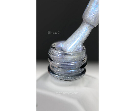 Изображение 2 Гель-лак Saga Silk Cat №07 (сине-перламутровый), 10 мл, Объем (мл, г): 10, Цвет: 07