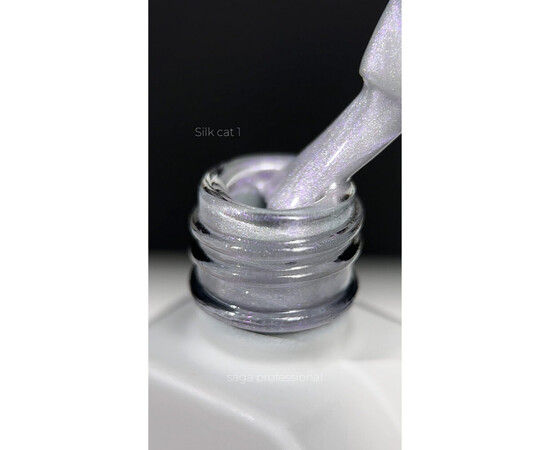 Зображення 2 Гель-лак Saga Silk Cat №01 (бузковий перламутровий), 10 мл, Об'єм (мл, г): 10, Колір: 01