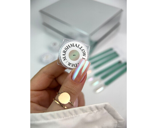 Изображение 3 Втирка для ногтей Siller Marsmallow Powder №02, 3 г, Объем (мл, г): 3, Цвет: 02