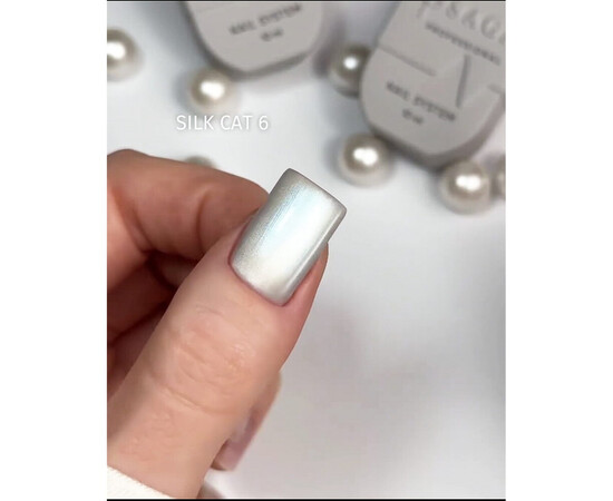 Изображение 5 Гель-лак Saga Silk Cat №06 (бирюзово-перламутровый), 10 мл, Объем (мл, г): 10, Цвет: 06