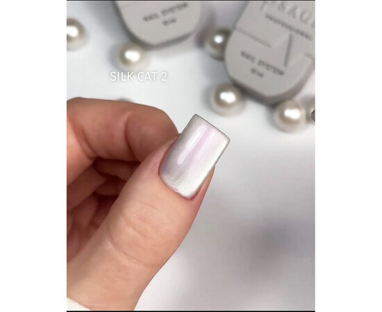 Изображение 5 Гель-лак Saga Silk Cat №02 (розовый перламутровый), 10 мл, Объем (мл, г): 10, Цвет: 02