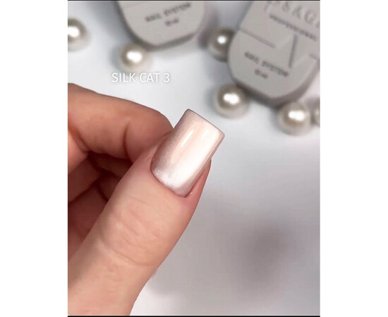 Изображение 5 Гель-лак Saga Silk Cat №03 (персиковый перламутровый), 10 мл, Объем (мл, г): 10, Цвет: 03