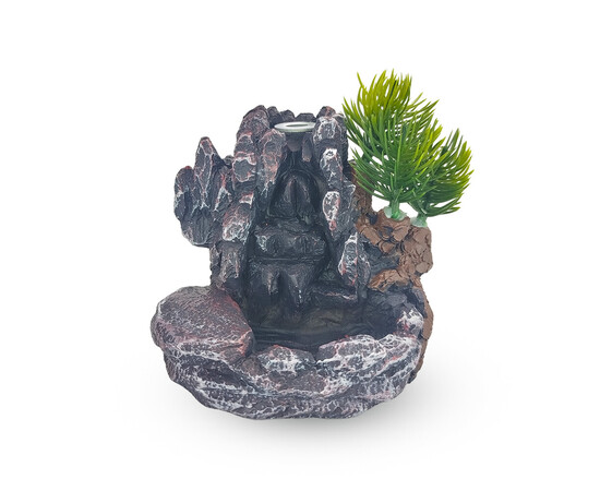 Зображення 2 Підставка для ароматичних конусів та пахощів "Водоспад із зеленим деревом", фіолетова 