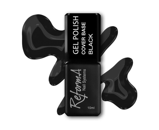 Зображення 3 Камуфлююча база для нігтів ReformA Cover Base 10 мл, Black, Об'єм (мл, г): 10, Колір: Black
