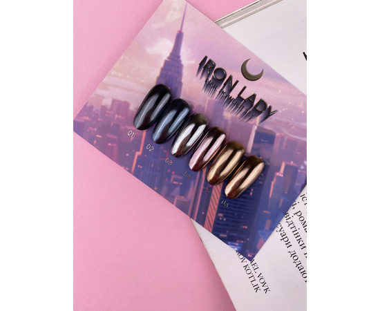 Зображення 9 Комплект втирок для дизайну нігтів LUNAMoon Iron Lady Nail Powder Set, 6 шт