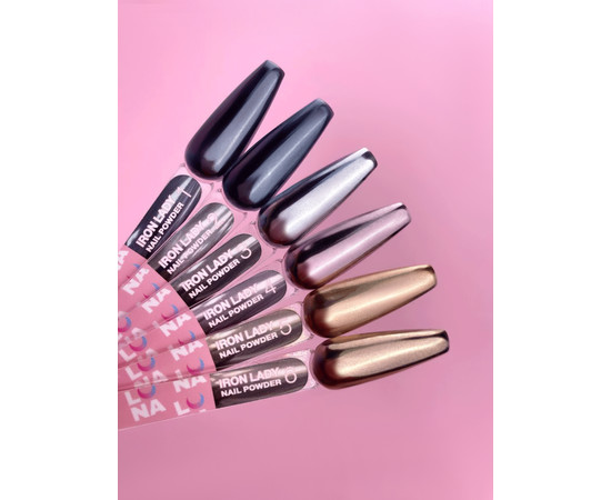 Зображення 8 Комплект втирок для дизайну нігтів LUNAMoon Iron Lady Nail Powder Set, 6 шт