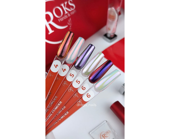 Зображення 5 Рідка втірка для нігтів Roks Liquid Chrome Powder №4, 5 г, Об'єм (мл, г): 5, Колір: 04