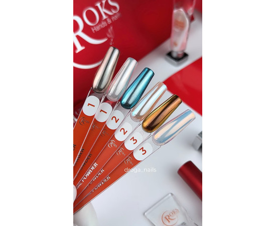 Зображення 4 Рідка втірка для нігтів Roks Liquid Chrome Powder №3, 5 г, Об'єм (мл, г): 5, Колір: 03