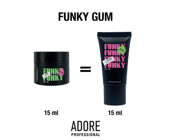 Зображення 6 Гель-жуйка для об'ємних дизайнів з липким шаром Adore Professional Funky Gum прозорий, 15 мл