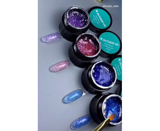 Зображення 2 Гель, що моделює з поталлю Victoria Avdeeva Mystique builder Gel №010 крижаний бузковий, 15 мл, Об'єм (мл, г): 15, Колір: 010