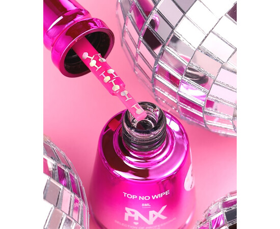 Зображення 2 Toп глянцевий з блискітками Pinx Top Winecore 001 прозорий, 8 мл, Об'єм (мл, г): 8, Колір: 001