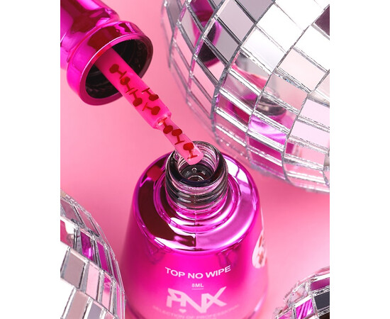 Зображення 2 Toп глянцевий з блискітками Pinx Top Winecore 002 прозорий, 8 мл, Об'єм (мл, г): 8, Колір: 002