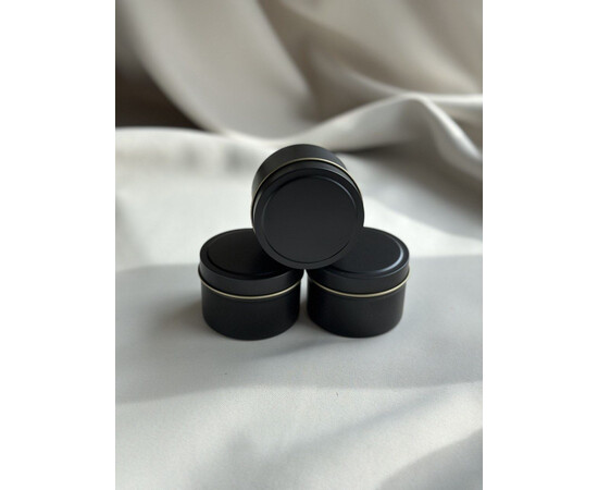 Зображення 2 Баночка металева чорна з кришкою, 120 мл