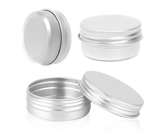 Зображення 2 Баночка срібляста металева з кришкою, 60 мл