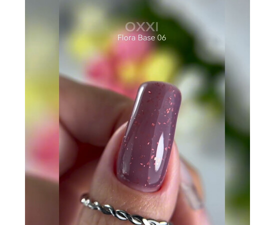 Изображение 2 Камуфлирующая база с поталью Oxxi Professional Flora Base №006, 10 мл, Объем (мл, г): 10, Цвет: 006