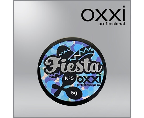 Зображення 2 Глітерний гель для декору нігтів Oxxi Professional Fiesta Glitter Gel №05, 5 г, Об'єм (мл, г): 5, Колір: 05