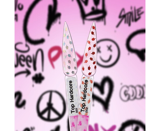 Зображення 2 Toп глянцевий з блискітками Pinx Top Hardcore 002 прозорий, 8 мл, Об'єм (мл, г): 8, Колір: 002