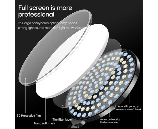 Зображення 6 Кругла LED-лампа FC666 - 42см. (кільцева) для освітлення, фото та відео зйомки, на штативі 210см.+пульт, 110 Вт.  