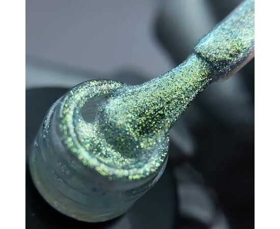 Зображення 3 Топ без липкого шару з UV захистом Nails Molekula Sparkle Top ST252 з блискітками золотисто-зелений, 12 мл, Об'єм (мл, г): 12, Колір: ST252