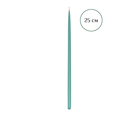 Зображення 2 Свічка макана із бджолиного воску блакитна 25 см, 100 шт, Кількість в упаковці (шт): 100
