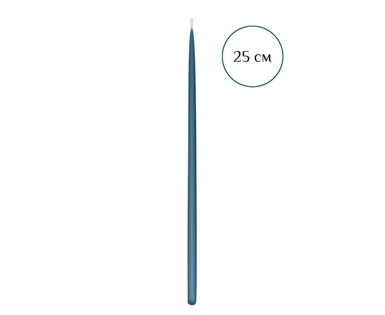 Зображення 2 Свічка макана із бджолиного воску синя 25 см, 350 шт, Кількість в упаковці (шт): 350