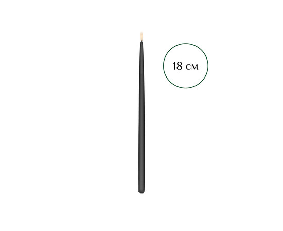 Зображення 2 Свічка макана із бджолиного воску чорна 18 см, 350 шт, Кількість в упаковці (шт): 350